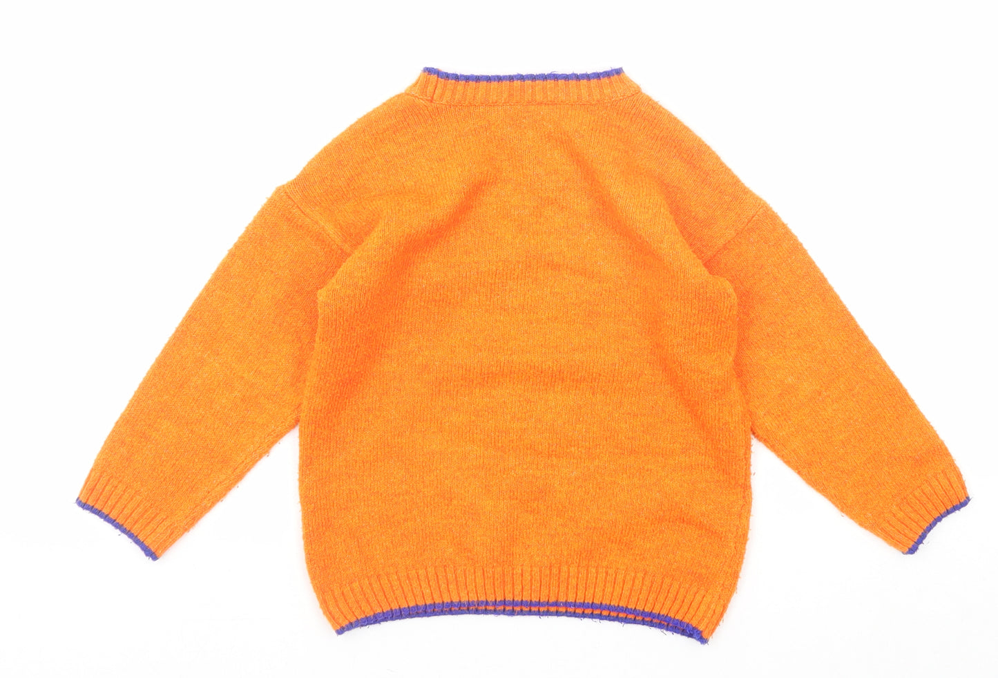 M&Co Boys Orange Round Neck Acrylic Pullover Jumper Size 3-4 Years Pullover - Live Your Dream