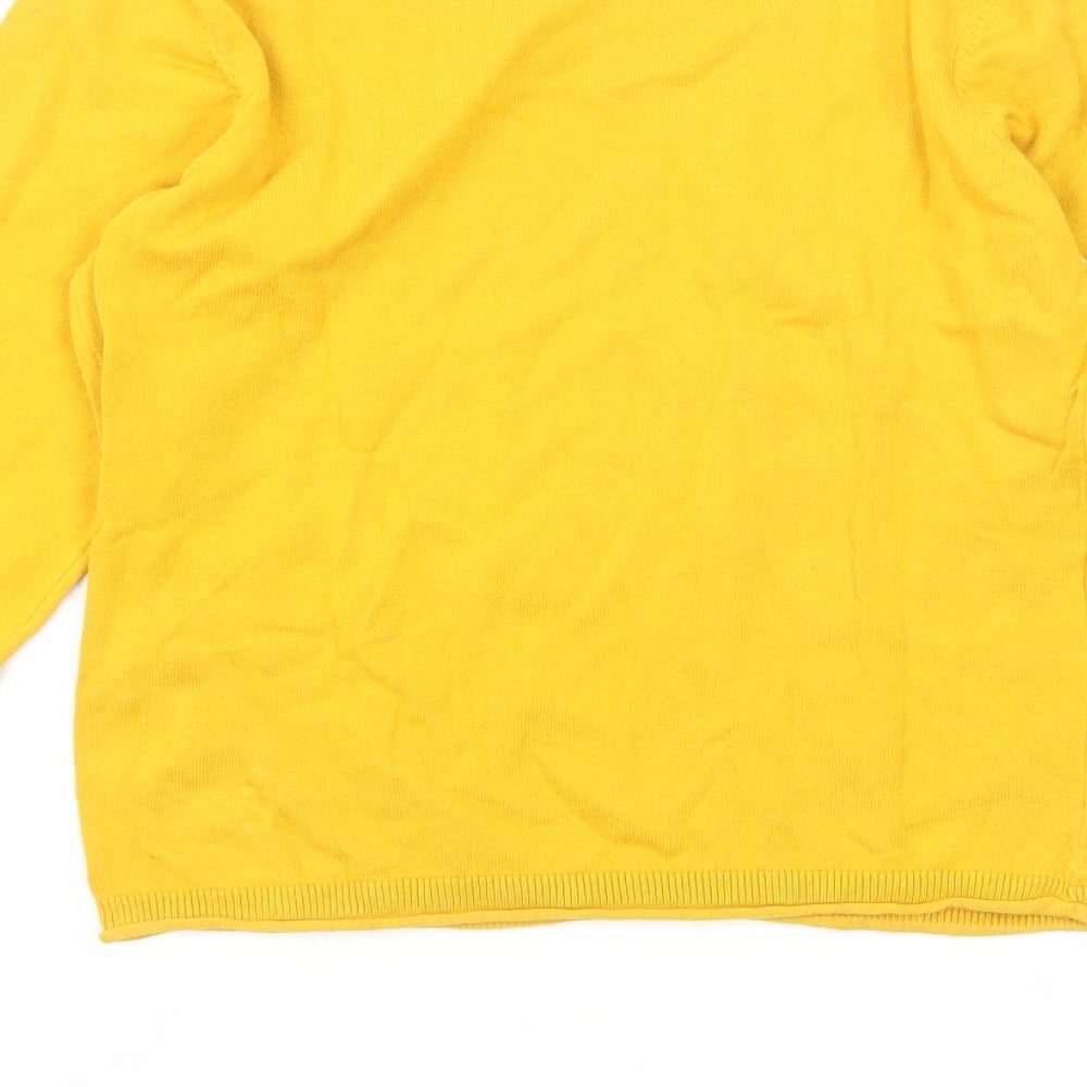 Greencoast Womens Yellow Round Neck Cotton Pullover Jumper Size XS