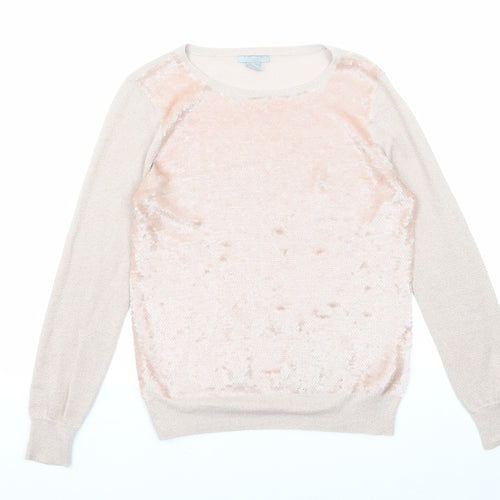 H&M Womens Pink Round Neck Viscose Pullover Jumper Size M