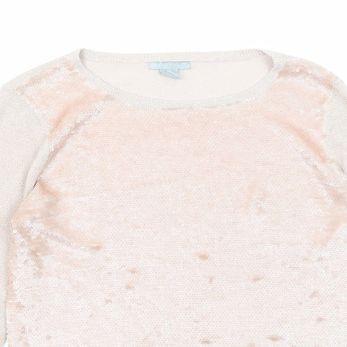 H&M Womens Pink Round Neck Viscose Pullover Jumper Size M