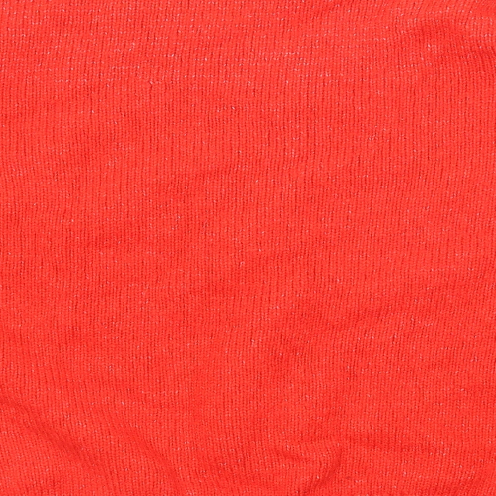 Marks and Spencer Womens Red Round Neck Geometric Acrylic Pullover Jumper Size L