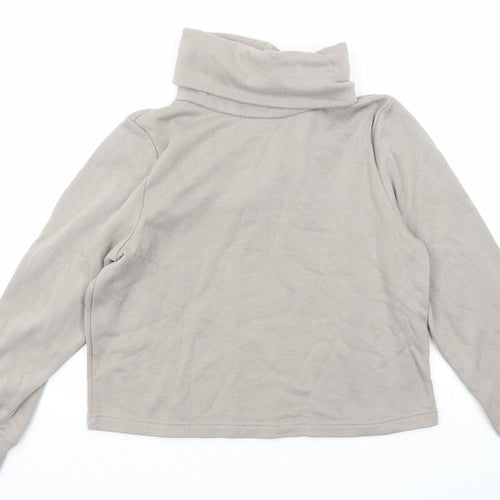 Zara Womens Grey Roll Neck Cotton Pullover Jumper Size M