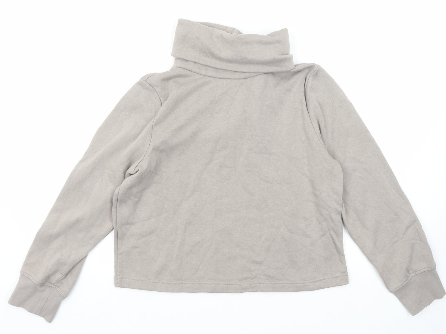 Zara Womens Grey Roll Neck Cotton Pullover Jumper Size M