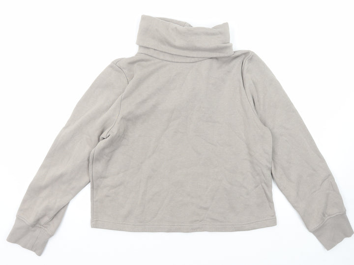 Zara Womens Grey Roll Neck Cotton Pullover Jumper Size M