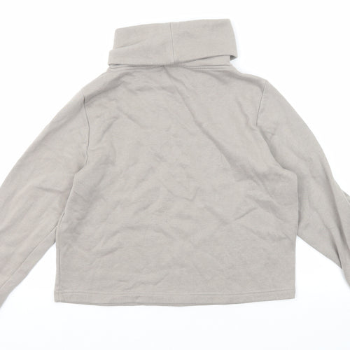 Zara Womens Grey Roll Neck Cotton Pullover Jumper Size M