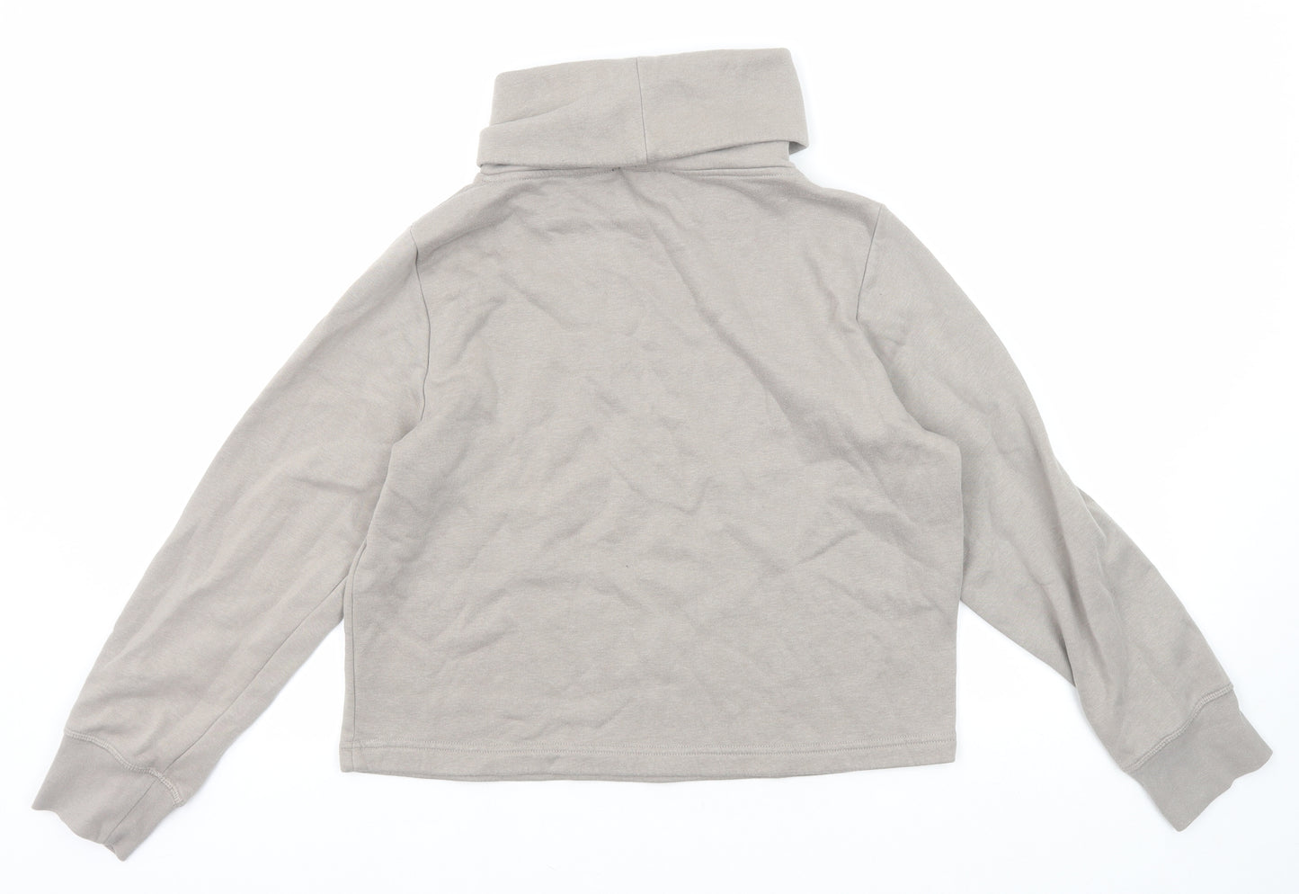 Zara Womens Grey Roll Neck Cotton Pullover Jumper Size M