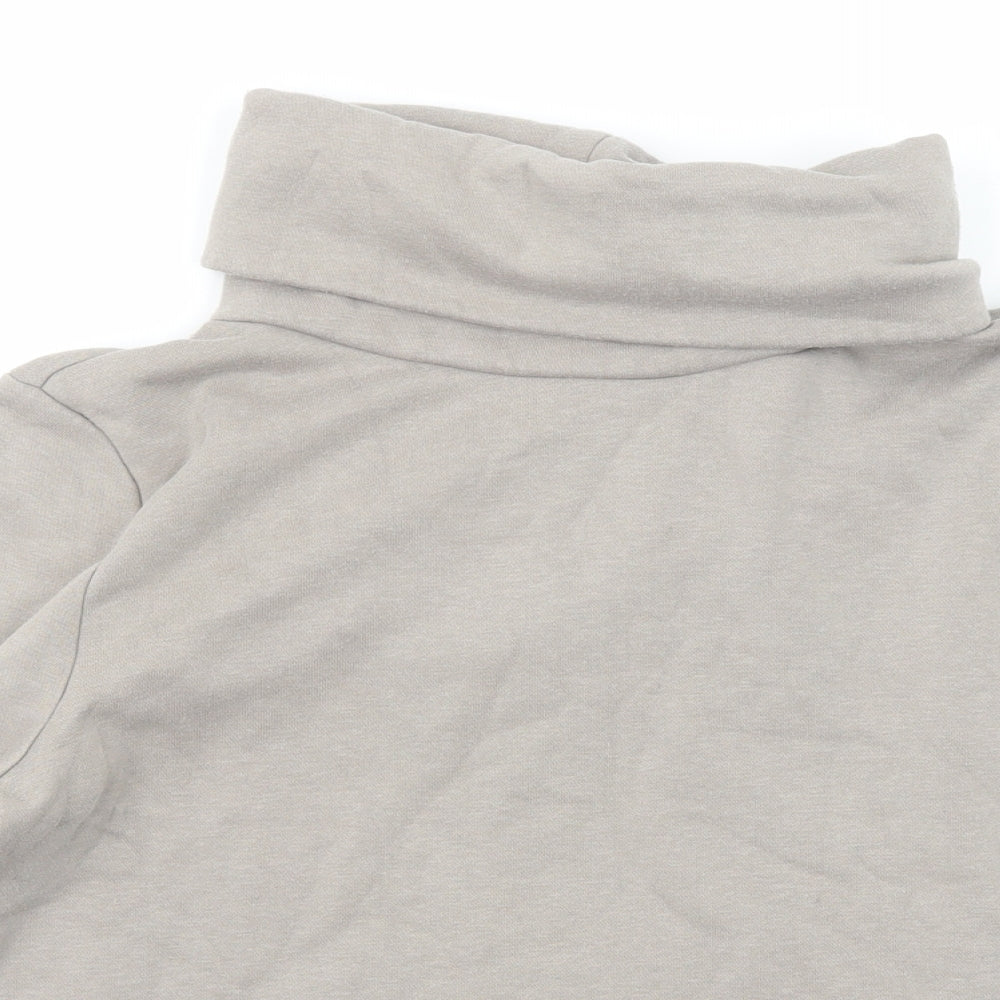 Zara Womens Grey Roll Neck Cotton Pullover Jumper Size M