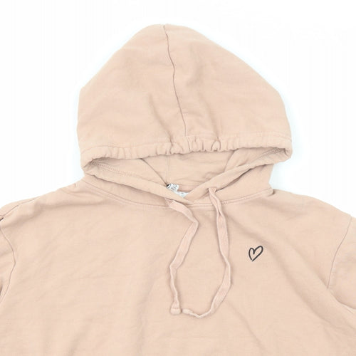 H&M Womens Pink Cotton Pullover Hoodie Size M Pullover