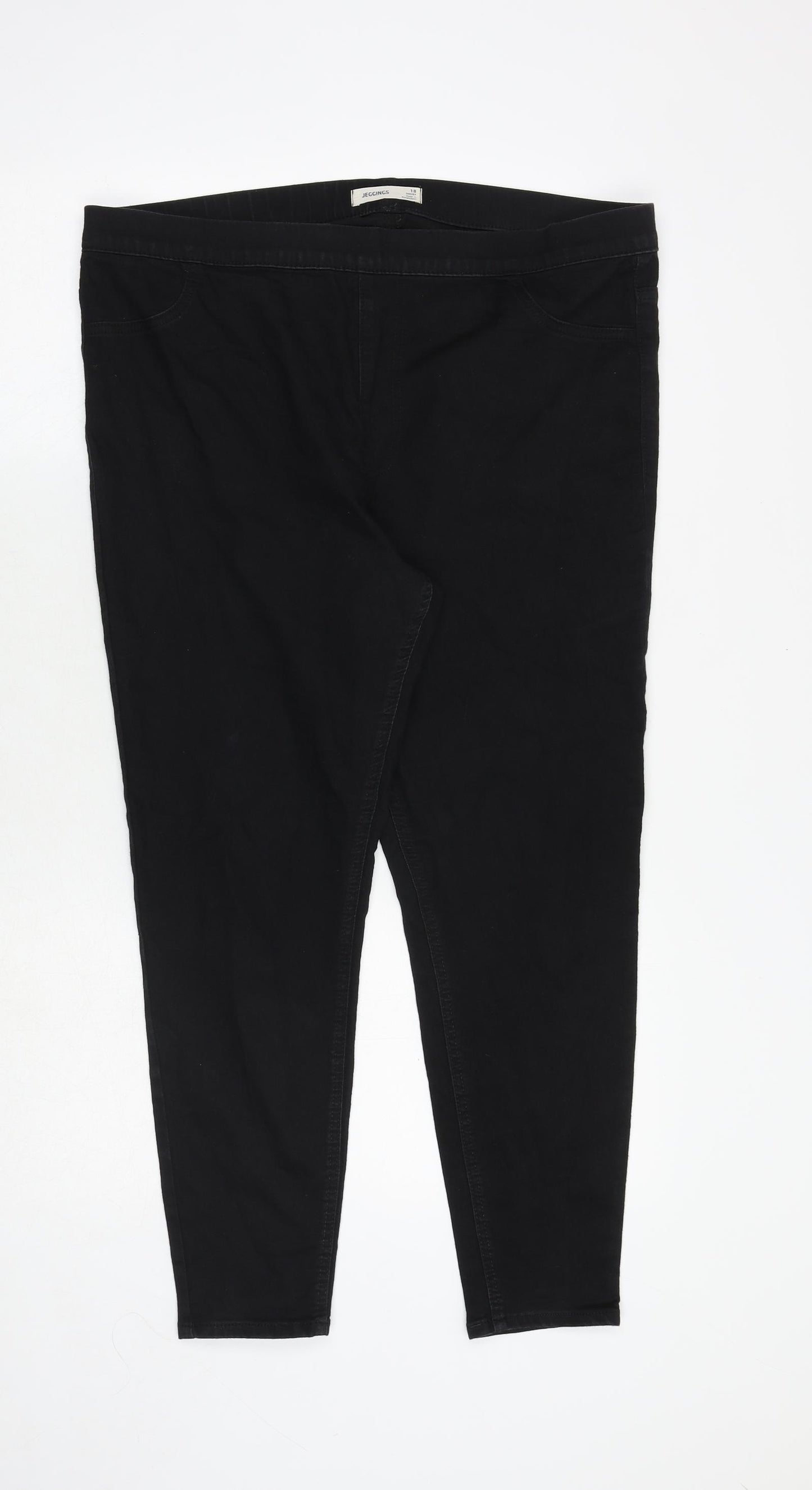Marks and Spencer Womens Black Cotton Jegging Jeans Size 18 Regular