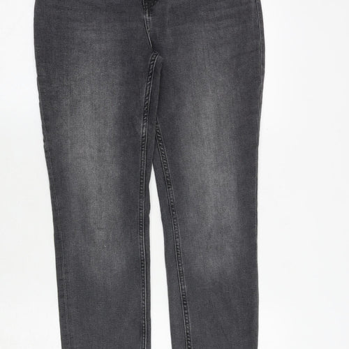 H&M Womens Grey Cotton Skinny Jeans Size 10 Regular Zip