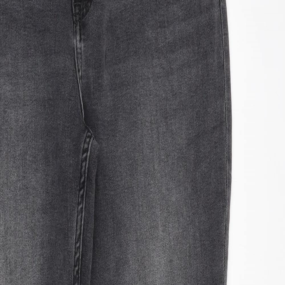 H&M Womens Grey Cotton Skinny Jeans Size 10 Regular Zip
