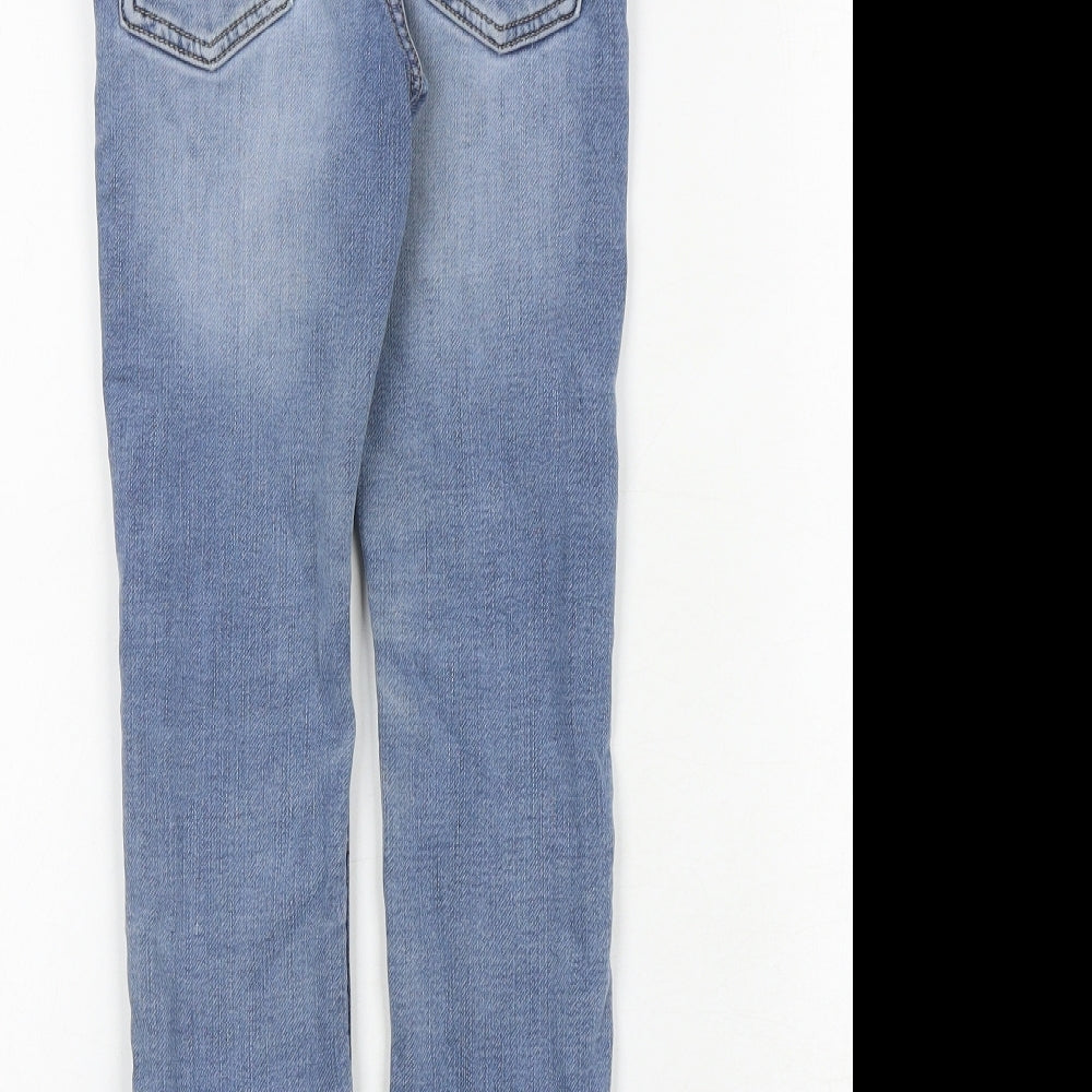 Marks and Spencer Boys Blue Cotton Straight Jeans Size 4-5 Years Regular Drawstring