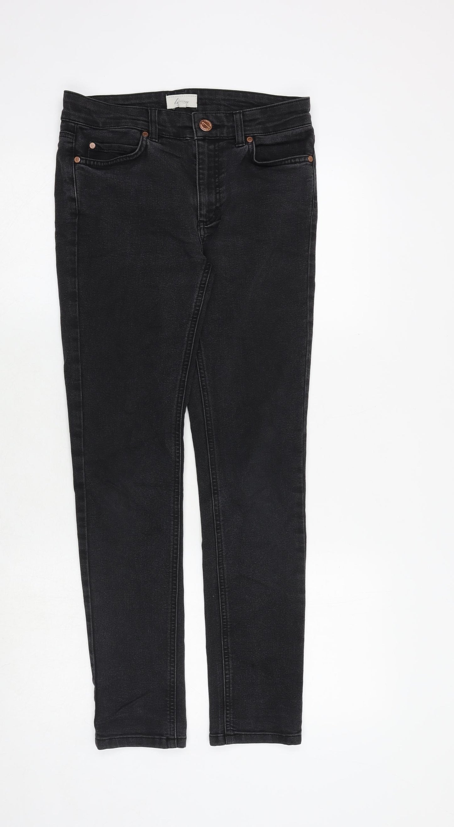 Linea Womens Black Cotton Skinny Jeans Size 8 Regular Zip