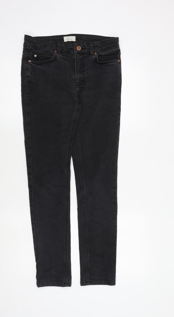 Linea Womens Black Cotton Skinny Jeans Size 8 Regular Zip