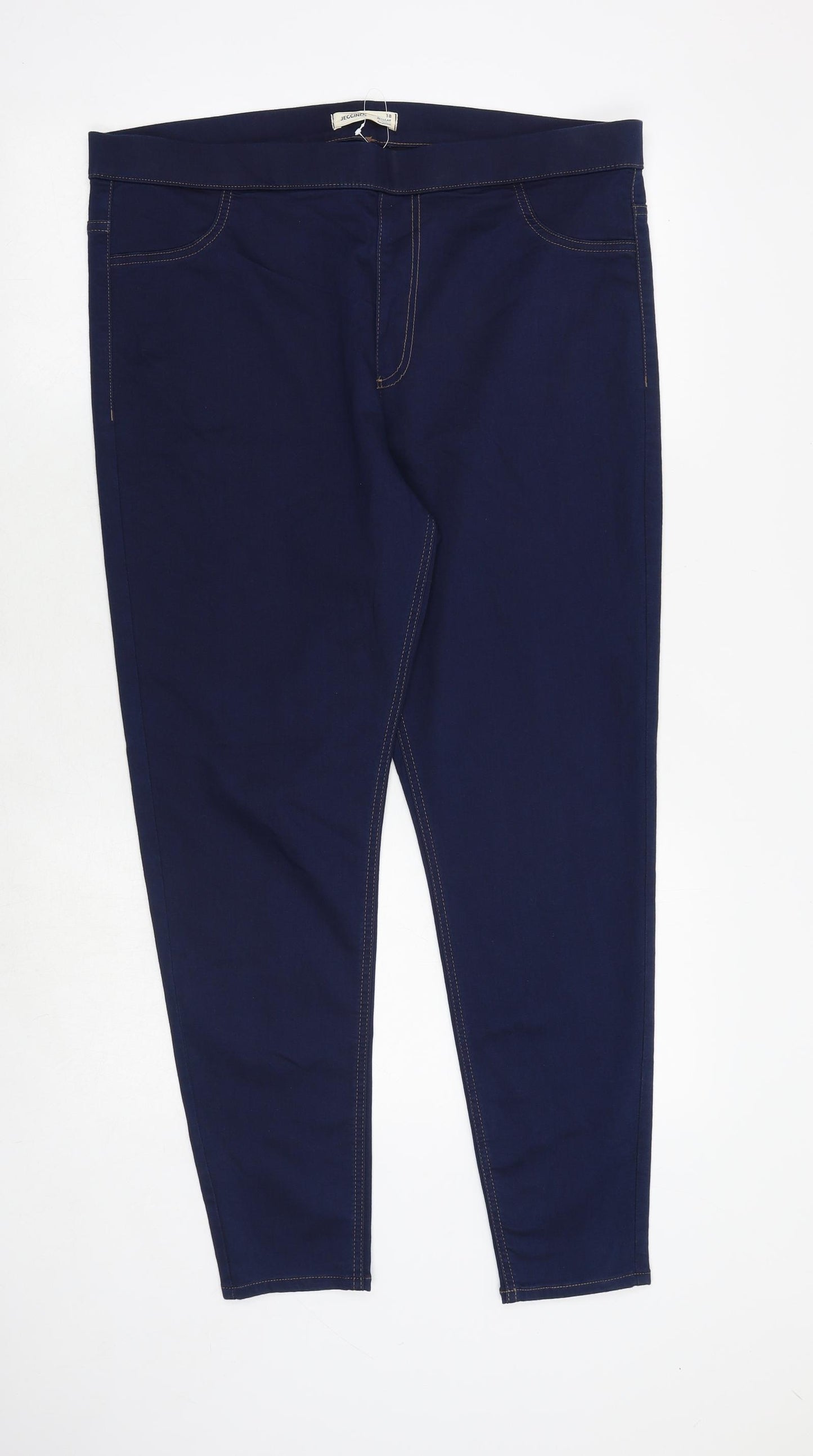 Marks and Spencer Womens Blue Cotton Jegging Jeans Size 18 Regular