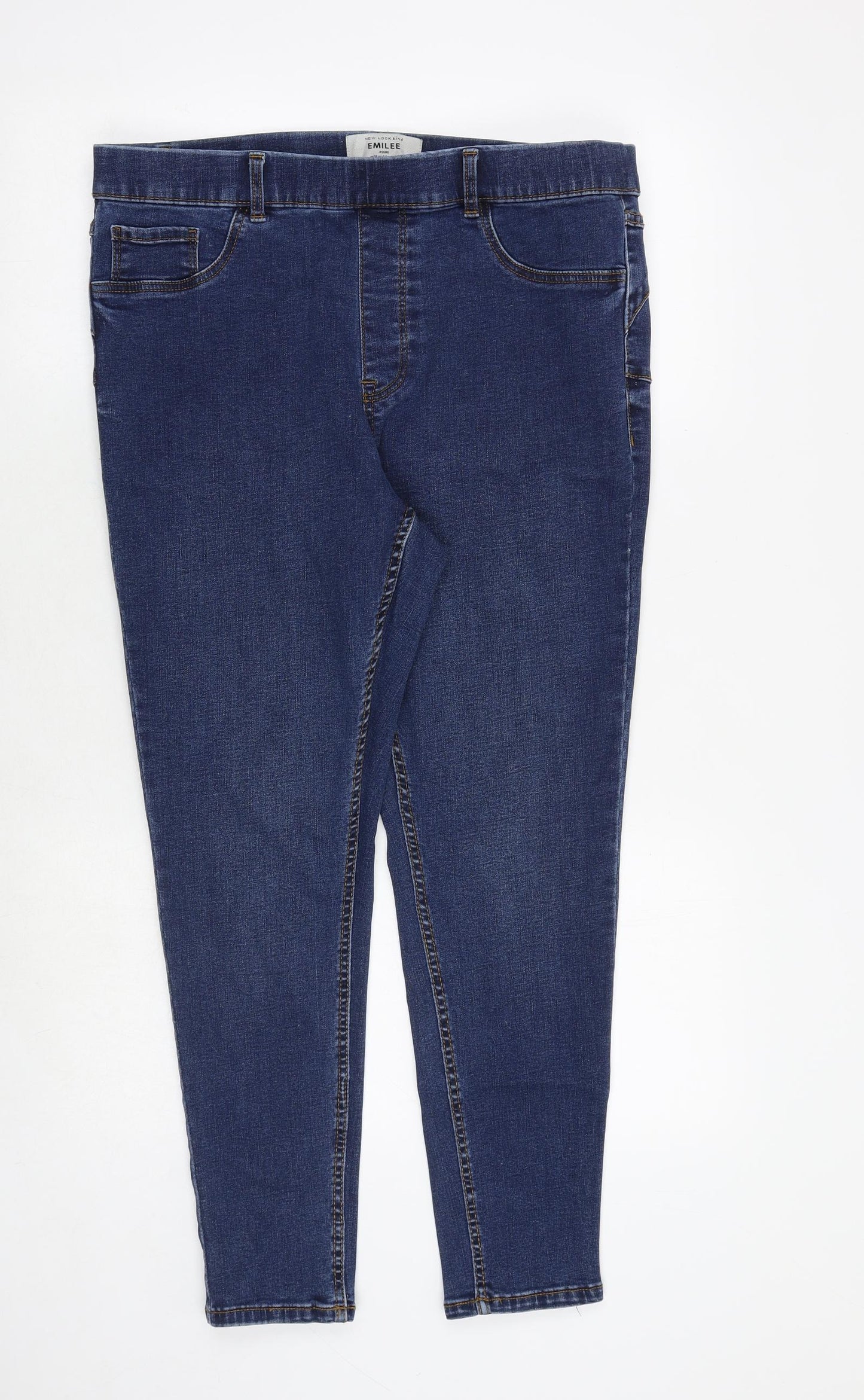 New Look Womens Blue Cotton Jegging Jeans Size 16 Regular