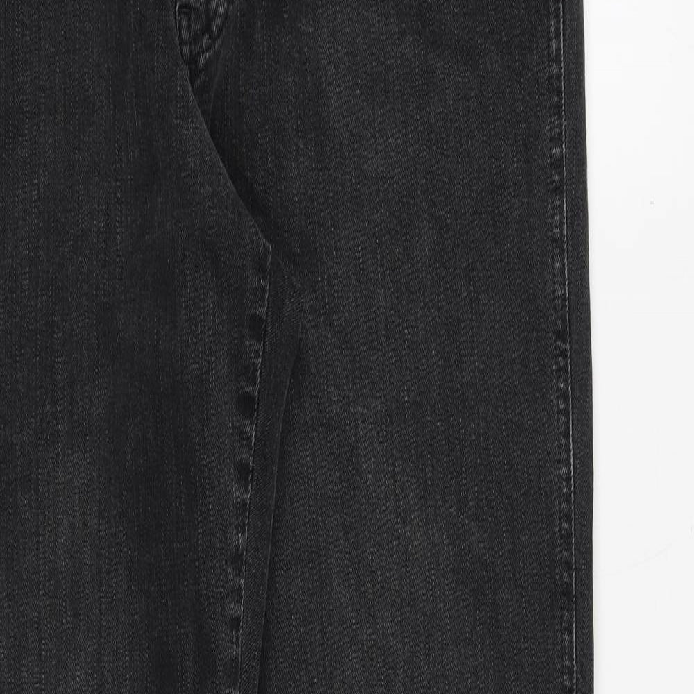 Wrangler Mens Black Cotton Straight Jeans Size 32 in Regular Zip