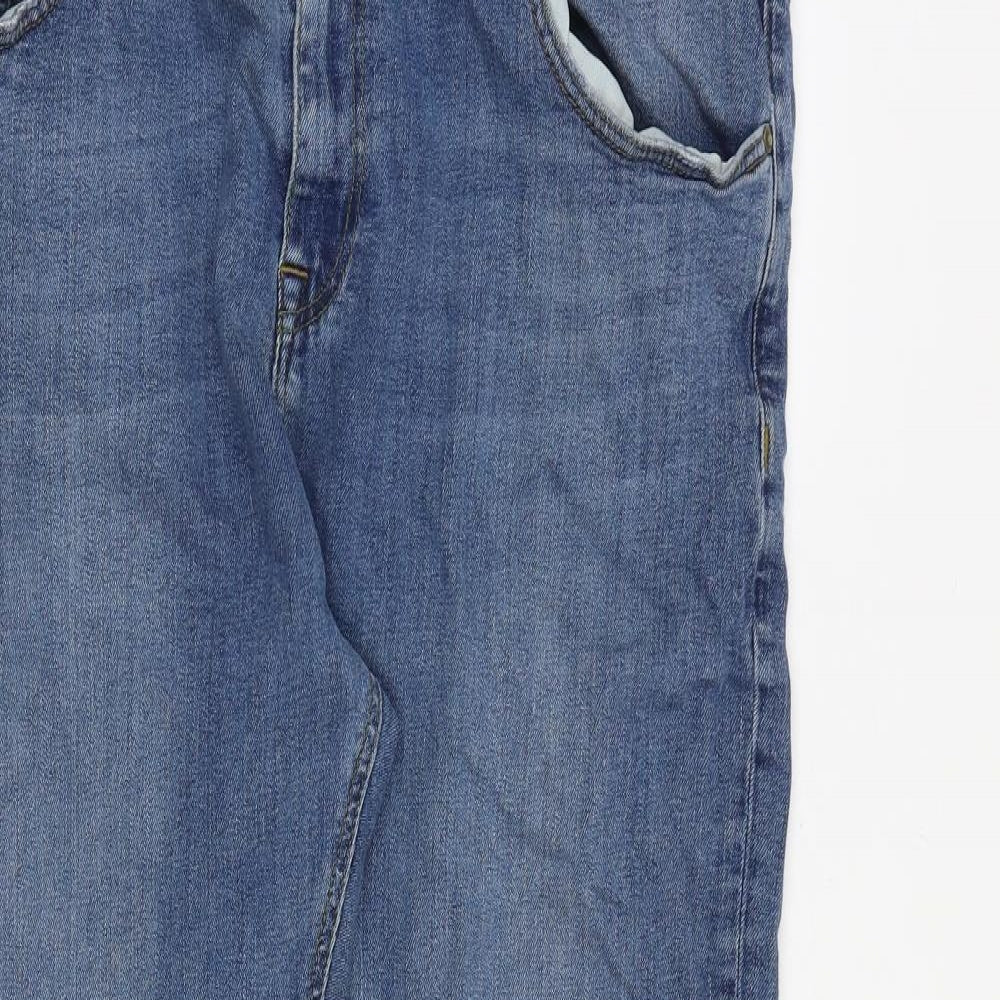 ASOS Mens Blue Cotton Straight Jeans Size 36 in Regular Zip