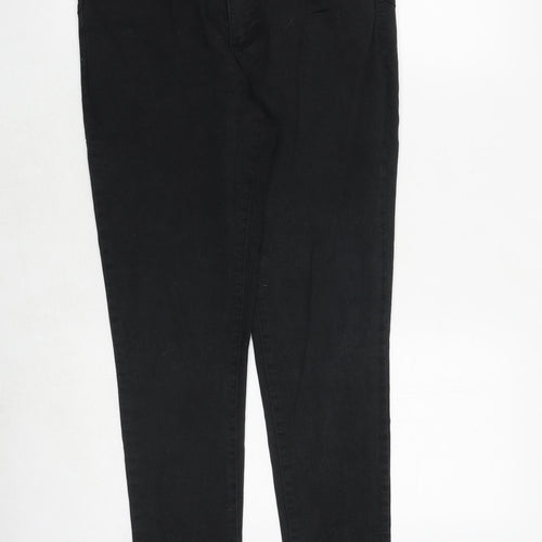 Marks and Spencer Womens Black Cotton Skinny Jeans Size 12 Regular Zip