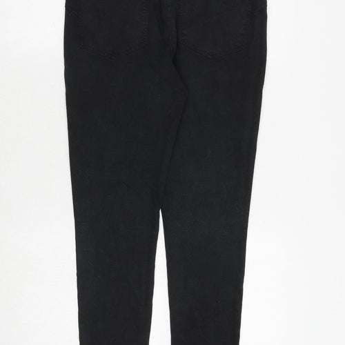 Marks and Spencer Womens Black Cotton Skinny Jeans Size 12 Regular Zip