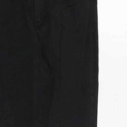 Marks and Spencer Womens Black Cotton Skinny Jeans Size 12 Regular Zip