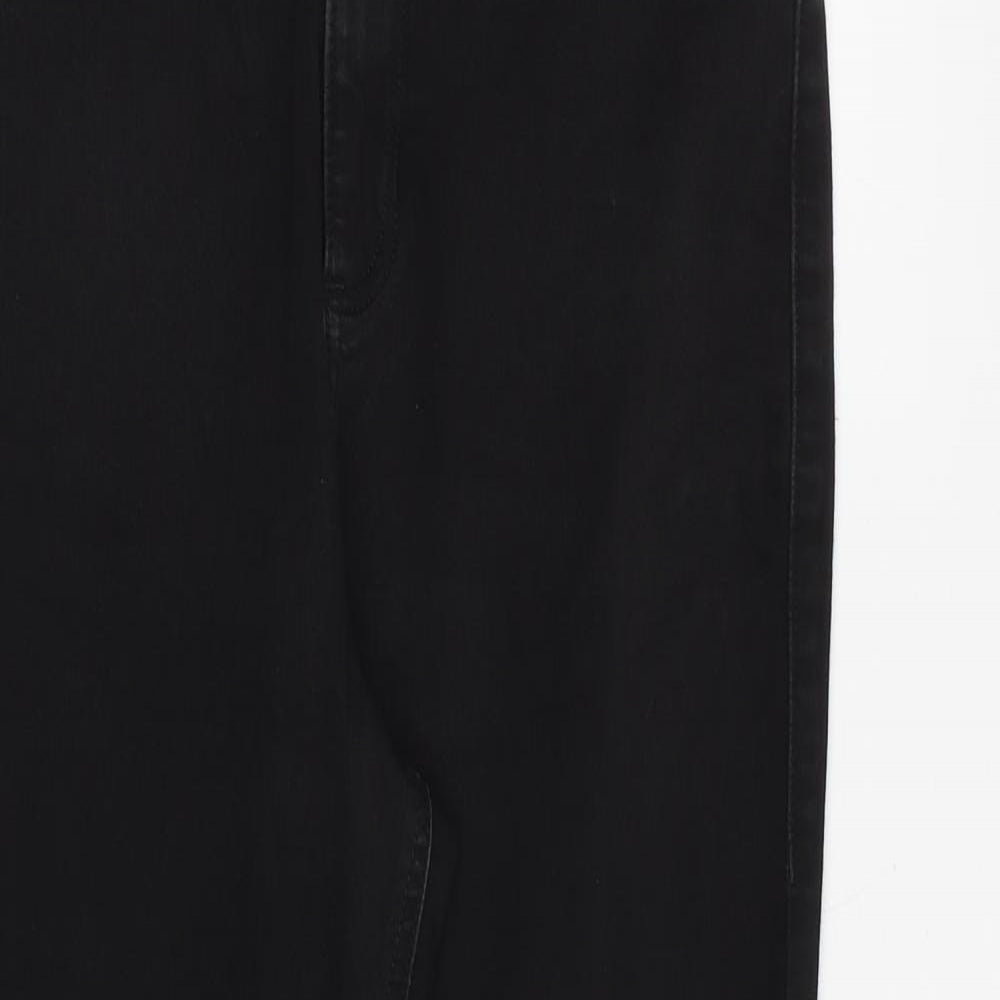 Marks and Spencer Womens Black Cotton Skinny Jeans Size 14 Regular Zip