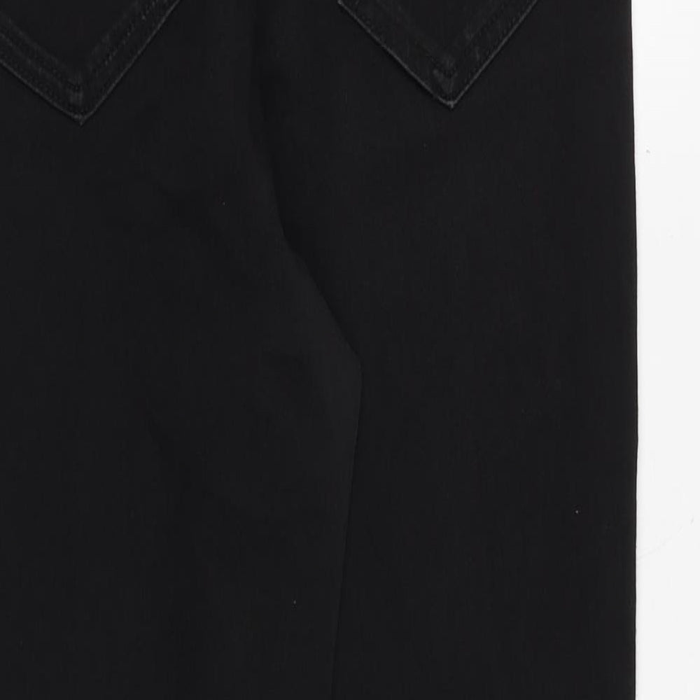 Marks and Spencer Womens Black Cotton Skinny Jeans Size 14 Regular Zip