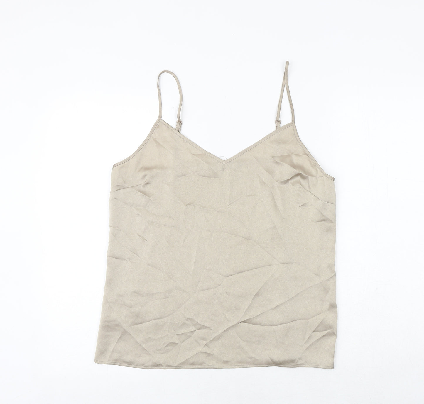Marks and Spencer Womens Gold Polyester Camisole Tank Size 12 V-Neck