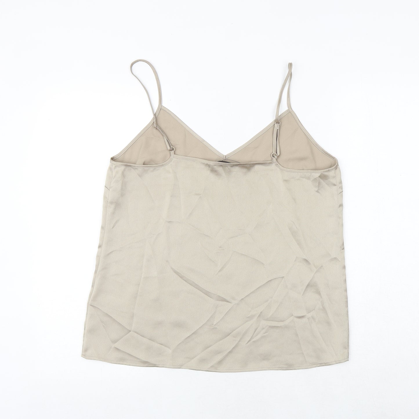 Marks and Spencer Womens Gold Polyester Camisole Tank Size 12 V-Neck