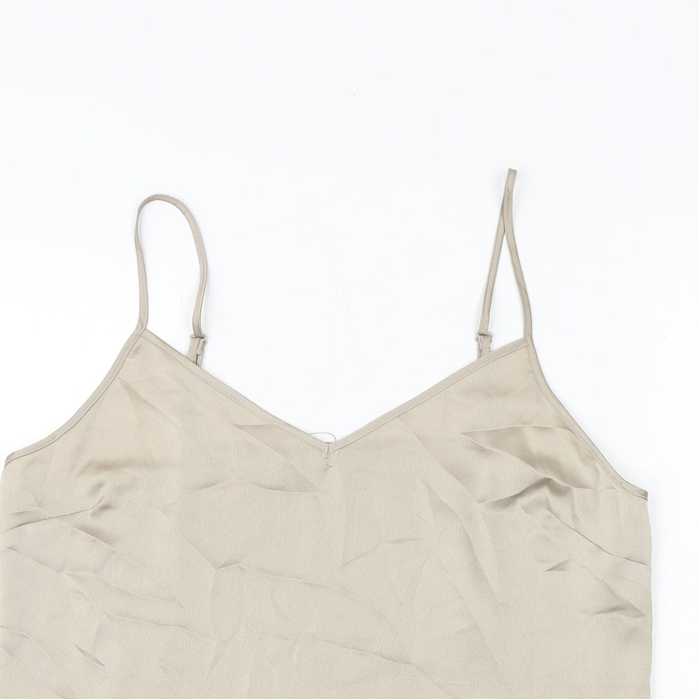 Marks and Spencer Womens Gold Polyester Camisole Tank Size 12 V-Neck