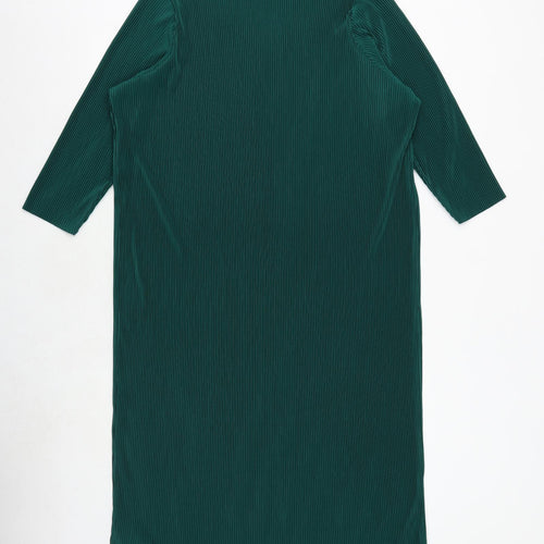 Marks and Spencer Womens Green Polyester A-Line Size 20 Round Neck Pullover