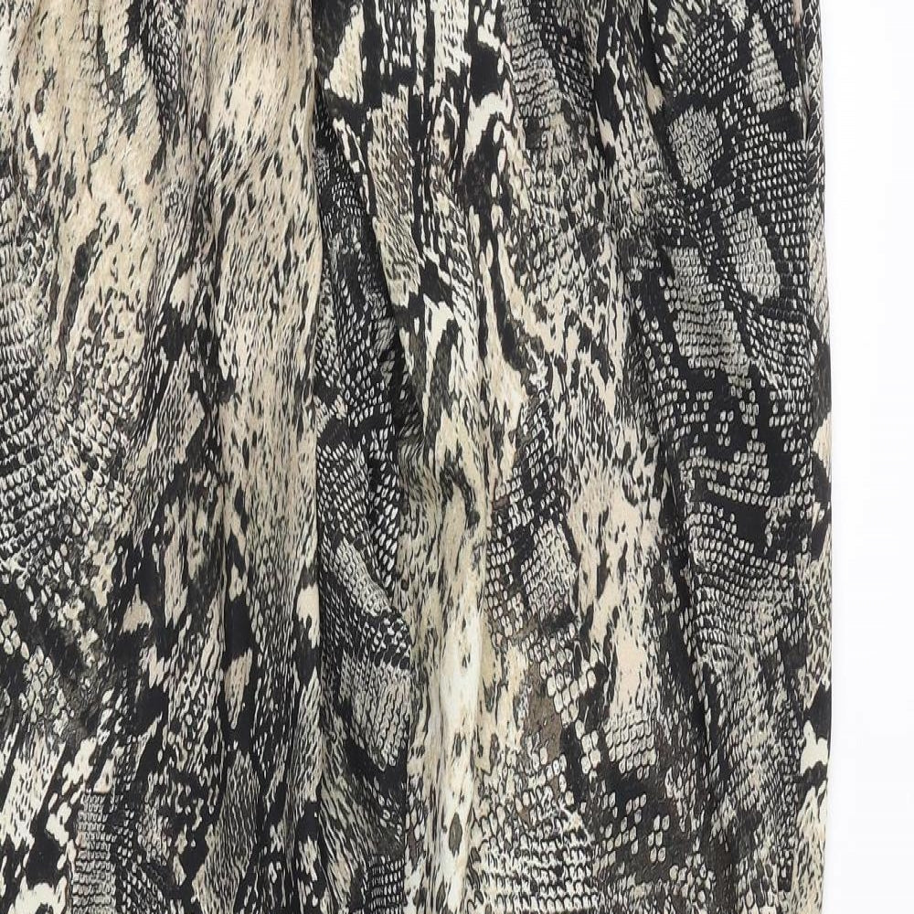 ELVI Womens Brown Animal Print Polyester Carpenter Trousers Size 18 Regular Buckle - Snakeskin Pattern