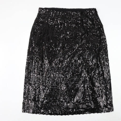 Marks and Spencer Womens Black Polyester Straight & Pencil Skirt Size 20