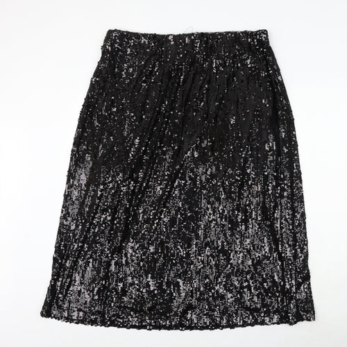 Marks and Spencer Womens Black Polyester Straight & Pencil Skirt Size 20