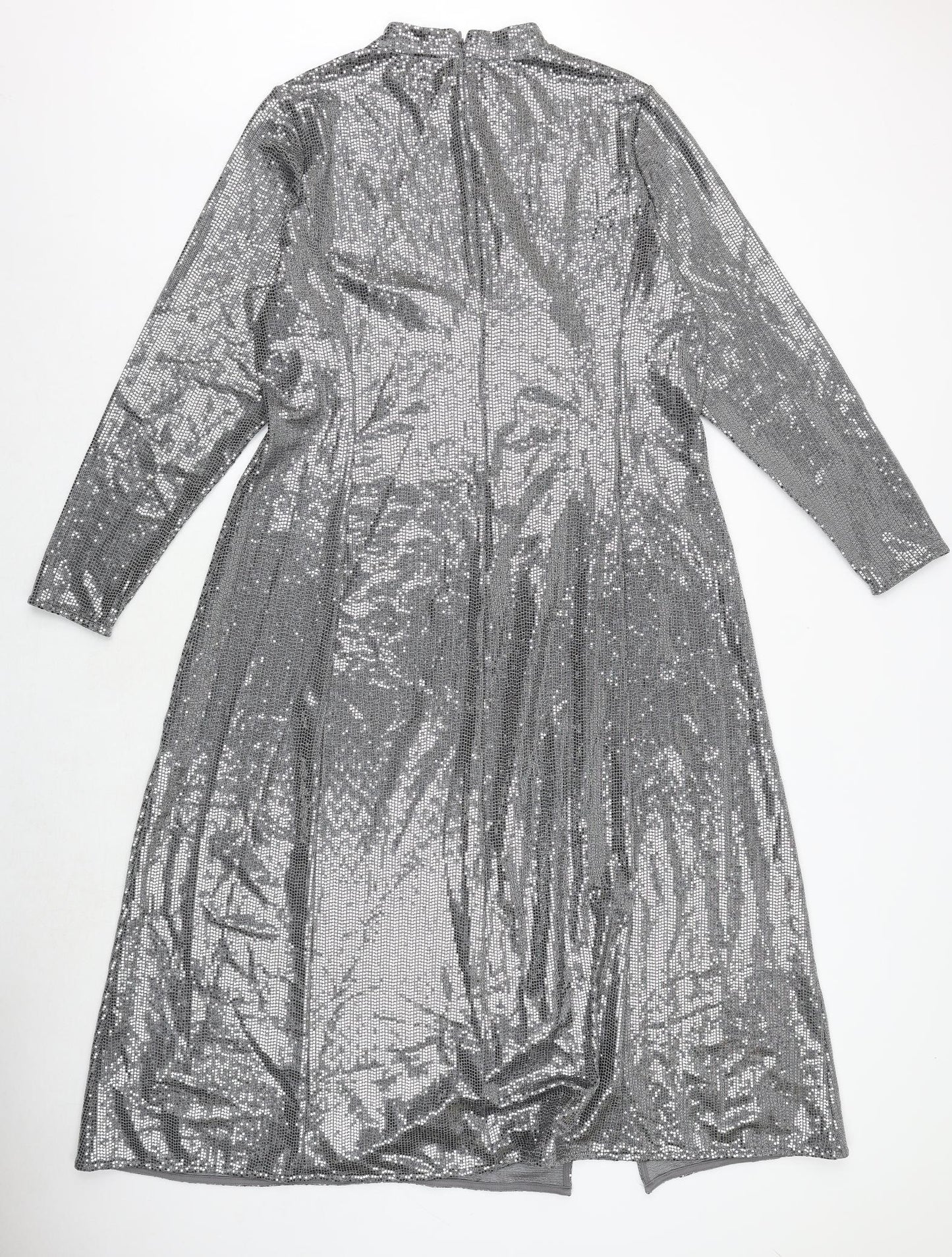 Marks and Spencer Womens Silver Polyamide Tank Dress Size 20 Round Neck Zip