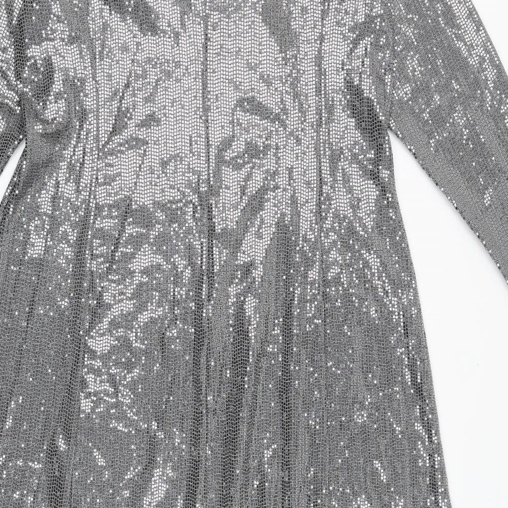 Marks and Spencer Womens Silver Polyamide Tank Dress Size 20 Round Neck Zip