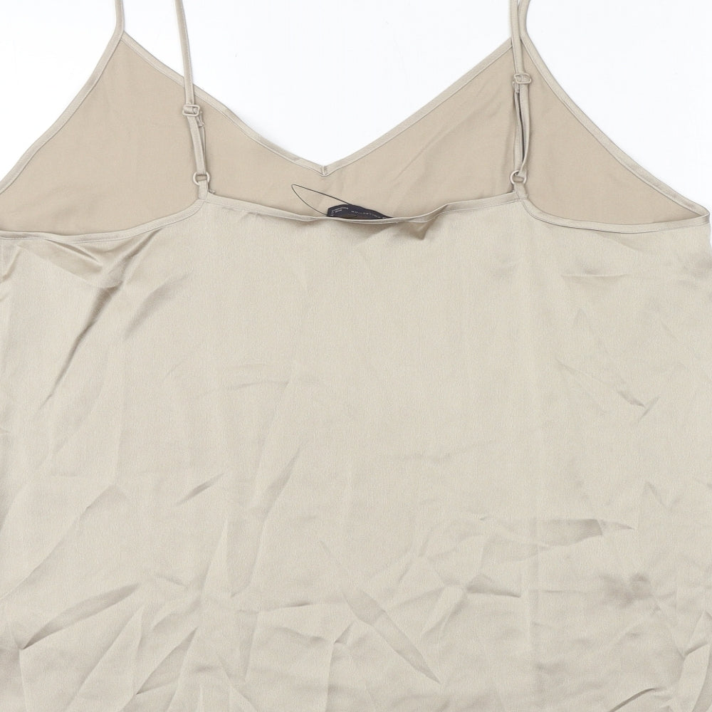 Marks and Spencer Womens Gold Polyester Camisole Tank Size 16 V-Neck