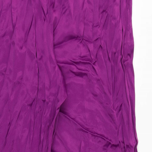 Marks and Spencer Womens Purple Viscose Cropped Trousers Size 20 Regular