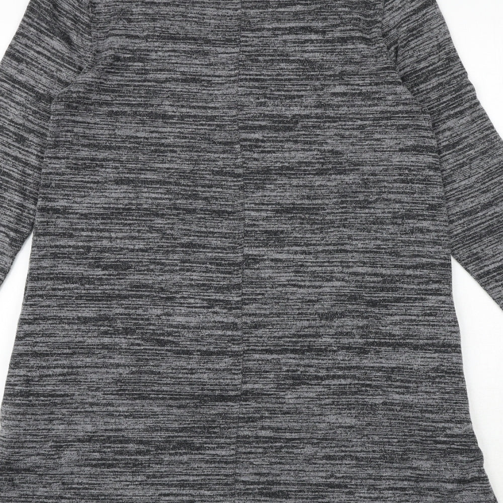 Marks and Spencer Womens Grey Polyester Jumper Dress Size 8 High Neck Pullover