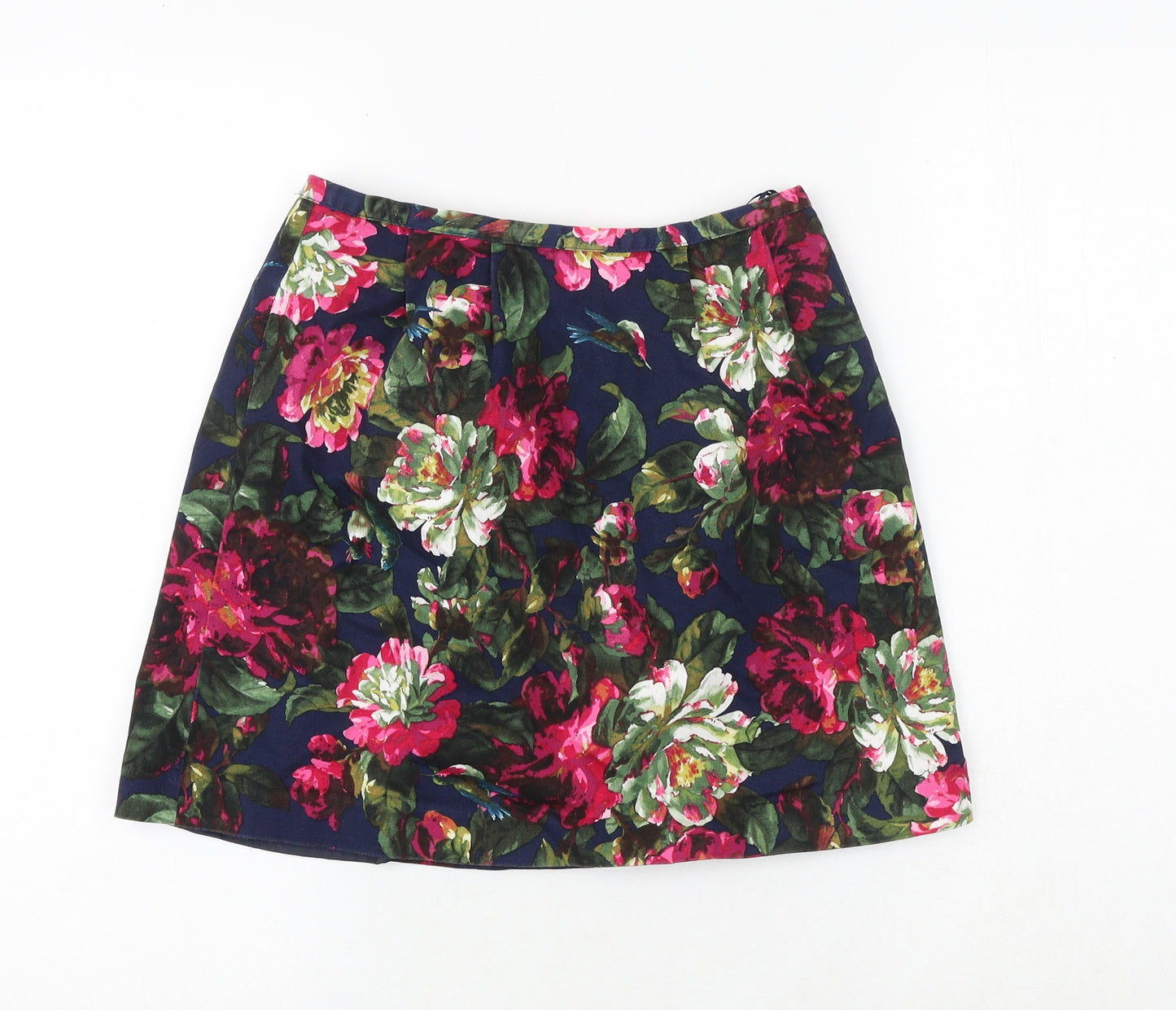 Oasis Womens Multicoloured Floral Polyester A-Line Skirt Size 8 Zip