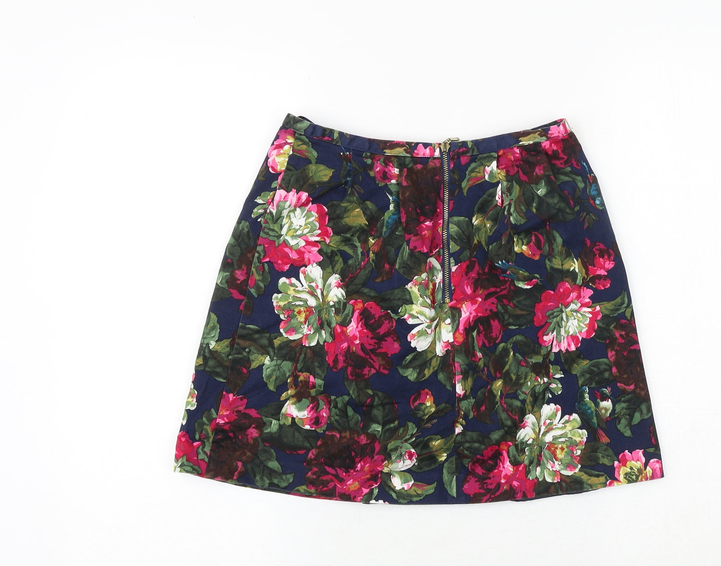 Oasis Womens Multicoloured Floral Polyester A-Line Skirt Size 8 Zip