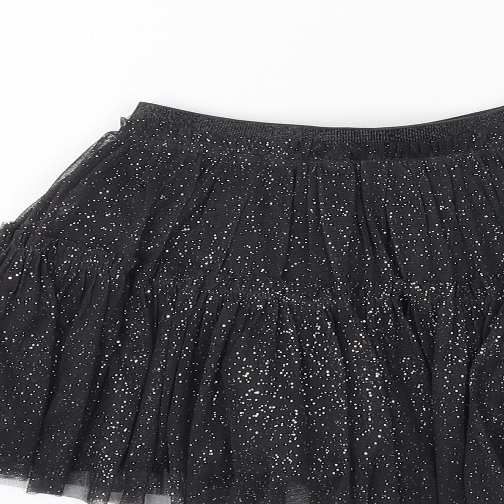 Marks and Spencer Girls Grey Polyester Skater Skirt Size 2-3 Years Regular Pull On