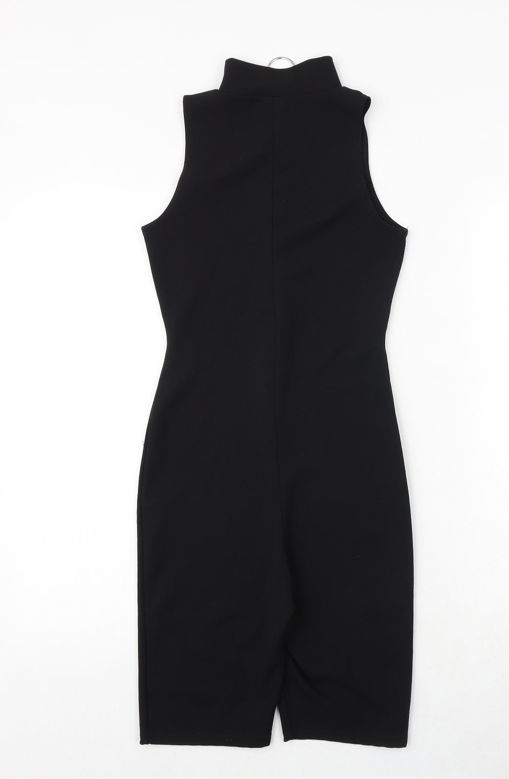 PRETTYLITTLETHING Womens Black Polyester Unitard One-Piece Size 4 Zip
