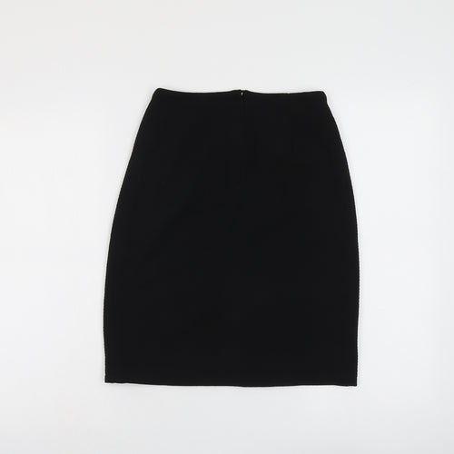 Uttam Boutique Womens Black Polyester A-Line Skirt Size 8 Zip