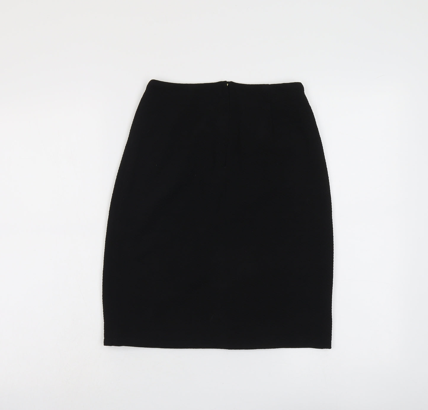 Uttam Boutique Womens Black Polyester A-Line Skirt Size 8 Zip