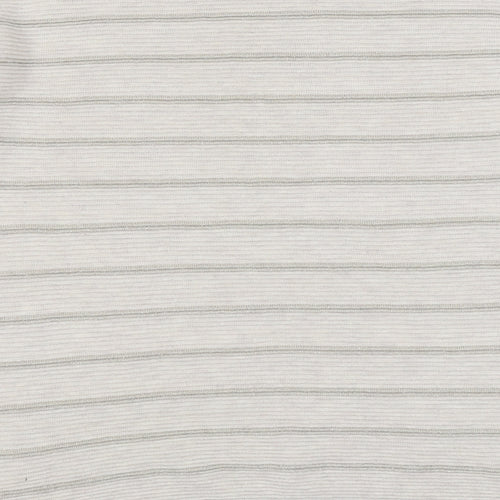 Canda Womens Beige Round Neck Striped Cotton Pullover Jumper Size S