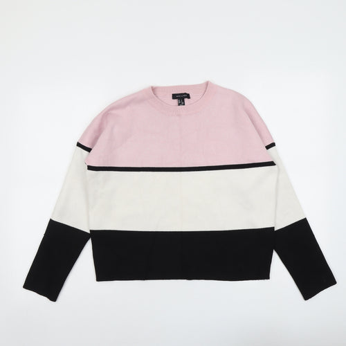 New Look Womens Multicoloured Round Neck Striped Viscose Pullover Jumper Size S