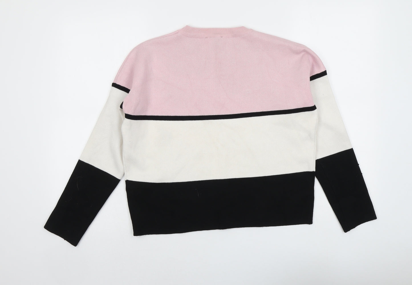 New Look Womens Multicoloured Round Neck Striped Viscose Pullover Jumper Size S