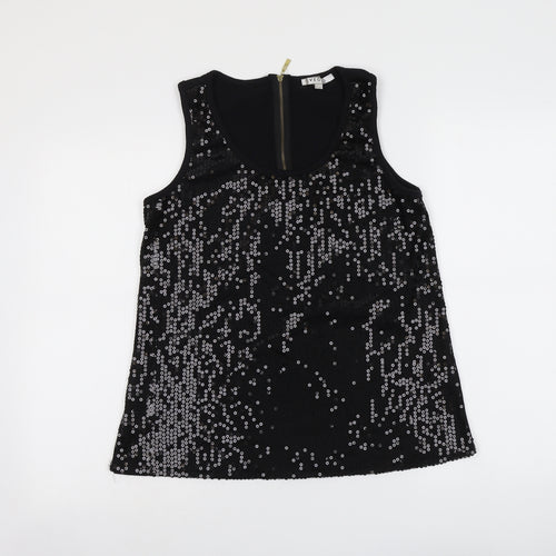 Vegas Womens Black Polyester Basic Tank Size S Scoop Neck - Size S/M