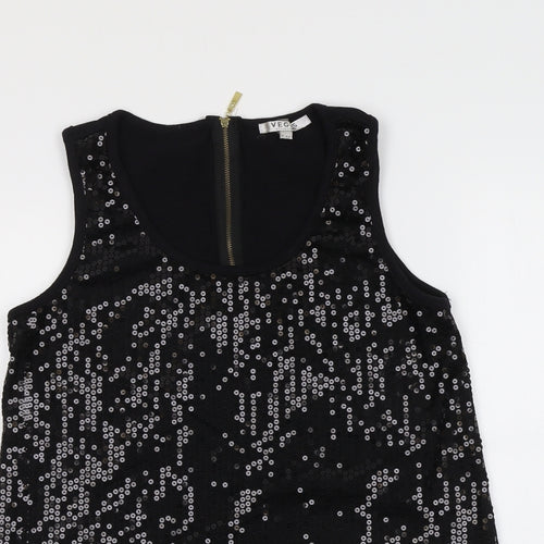 Vegas Womens Black Polyester Basic Tank Size S Scoop Neck - Size S/M
